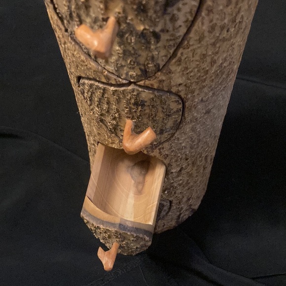 Hand made artisan log 4 drawer jewelry box - Picture 7 of 11